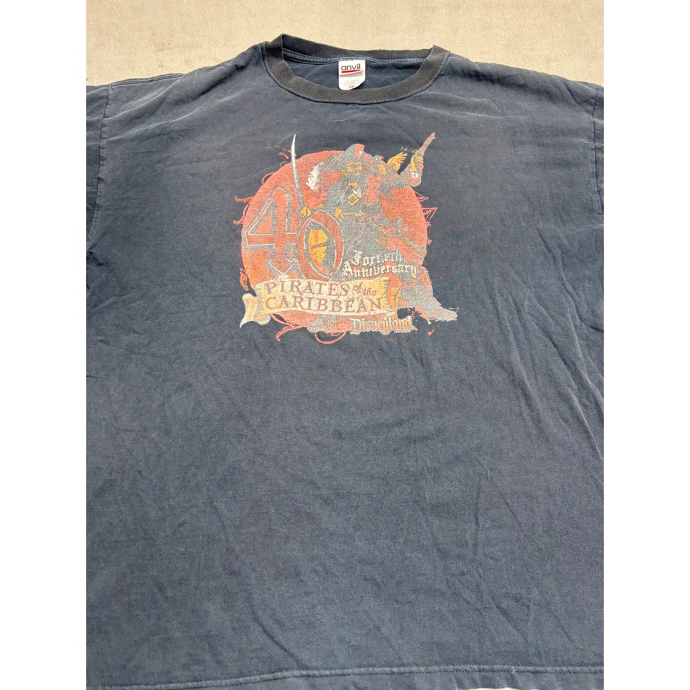 Vintage Anvil Pirates of the Caribbean 40th Anniversary Disneyland T-Shirt 2X